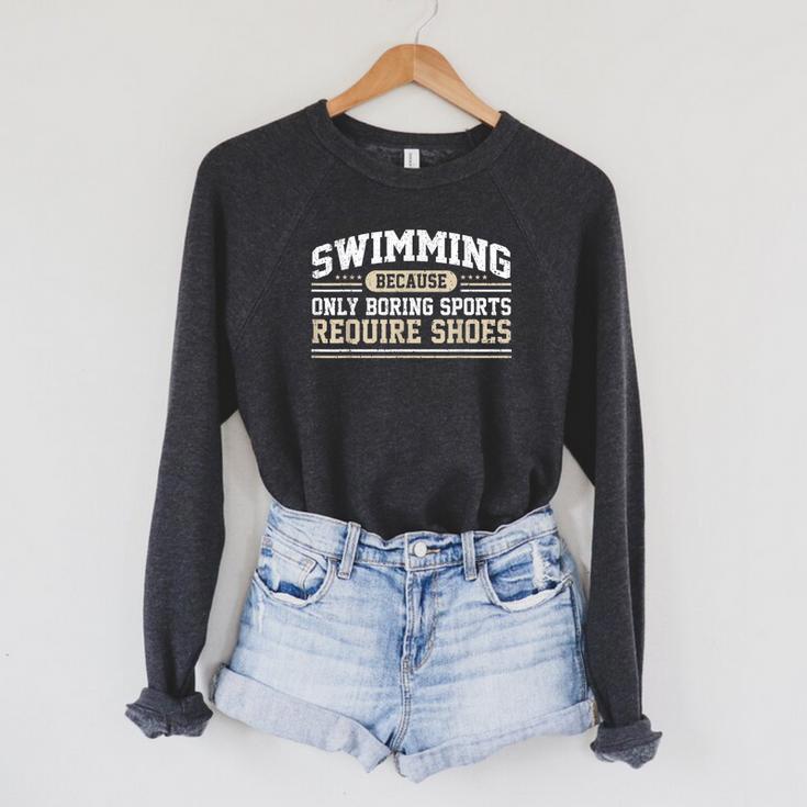 Swimming Saying Swimmer Humor Swim Raglan Sleeve Sweatshirt