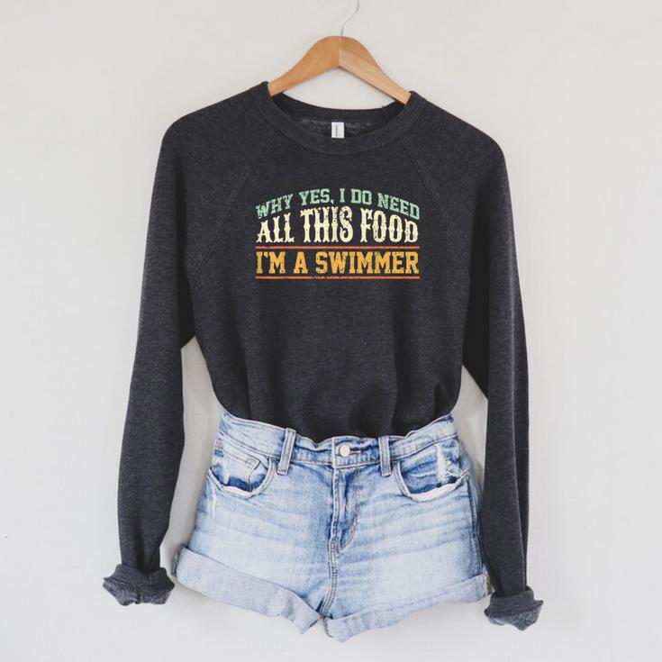 Swimming Swimmer Eating Swim Raglan Sleeve Sweatshirt