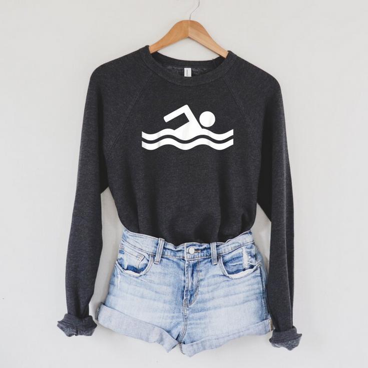 Swimming Symbol Raglan Sleeve Sweatshirt Swimming Symbol Raglan Sleeve Sweatshirt