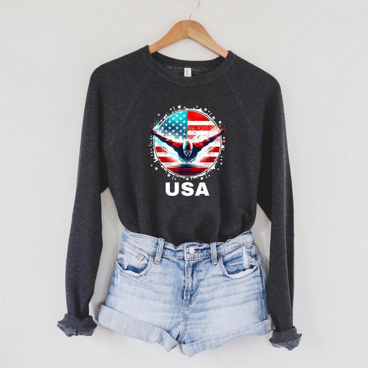 Swimming United States Shirt With American Flag Swimming Raglan Sleeve Sweatshirt Swimming United States Shirt With American Flag Swimming Raglan Sleeve Sweatshirt