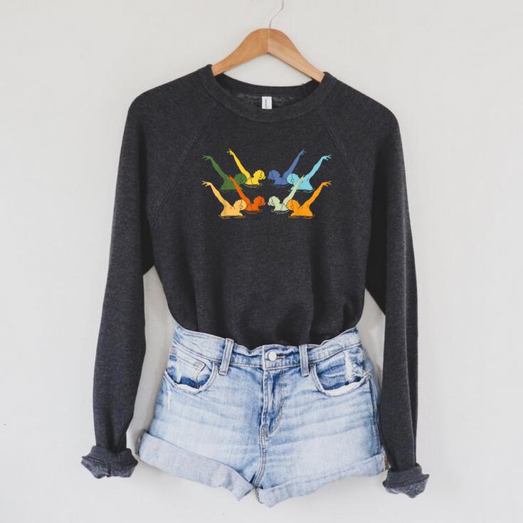 Vintage Synchronized Swimming Artistic Swimming Raglan Sleeve Sweatshirt
