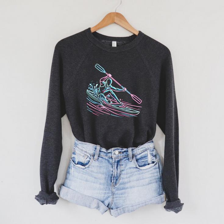 Canoe Canoeing Kayak Paddling Canoeist Raglan Baseball Tee Raglan Sleeve Sweatshirt