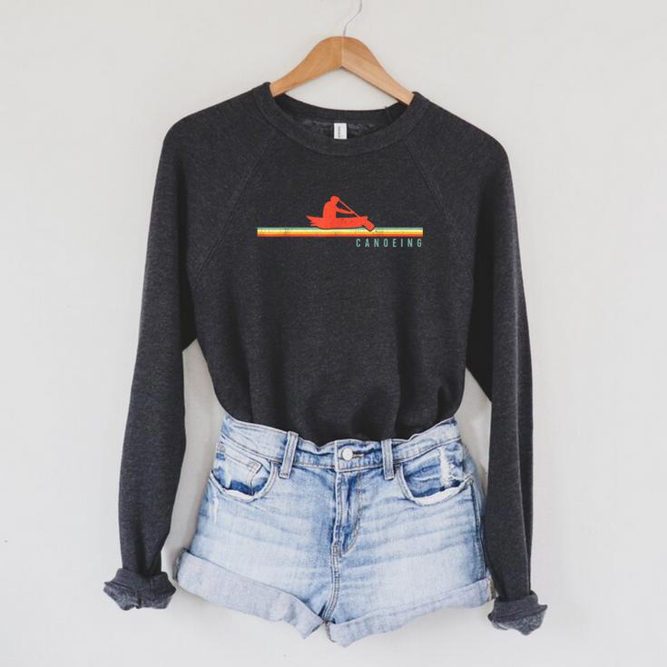 Canoe Canoeing Retro Vintage Canoeing Raglan Sleeve Sweatshirt
