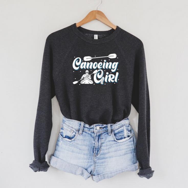 Canoeing Girl Raglan Baseball Tee Raglan Sleeve Sweatshirt