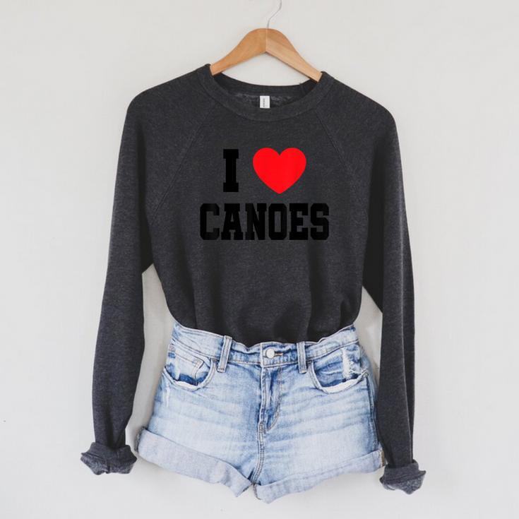 I Love Canoes Raglan Sleeve Sweatshirt