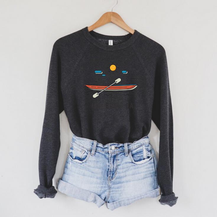 Monterey California Kayak Canoe Paddling Outdoor Raglan Sleeve Sweatshirt
