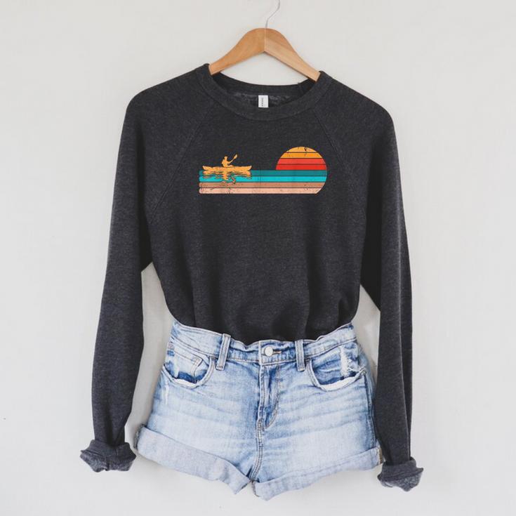 Retro Vintage For Canoeists And Paddle Raglan Sleeve Sweatshirt