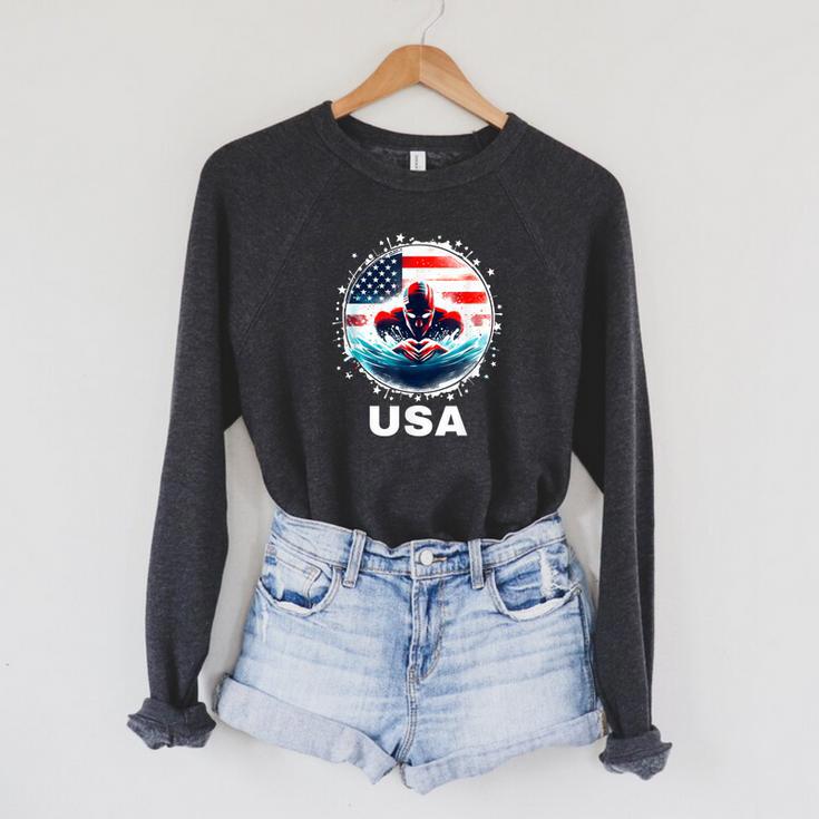Swimming United States American Swimming Apparel Swimming Raglan Sleeve Sweatshirt