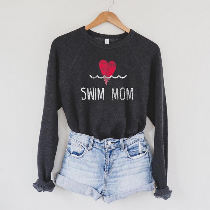 Vintage Swim Mom Shirt Swimming Family Swimmer Raglan Sleeve Sweatshirt