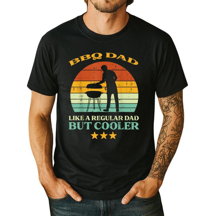 Bbq Dad Cooler Retro Barbecue Grill Fathers Day Daddy Papa Men's Casual T-Shirt