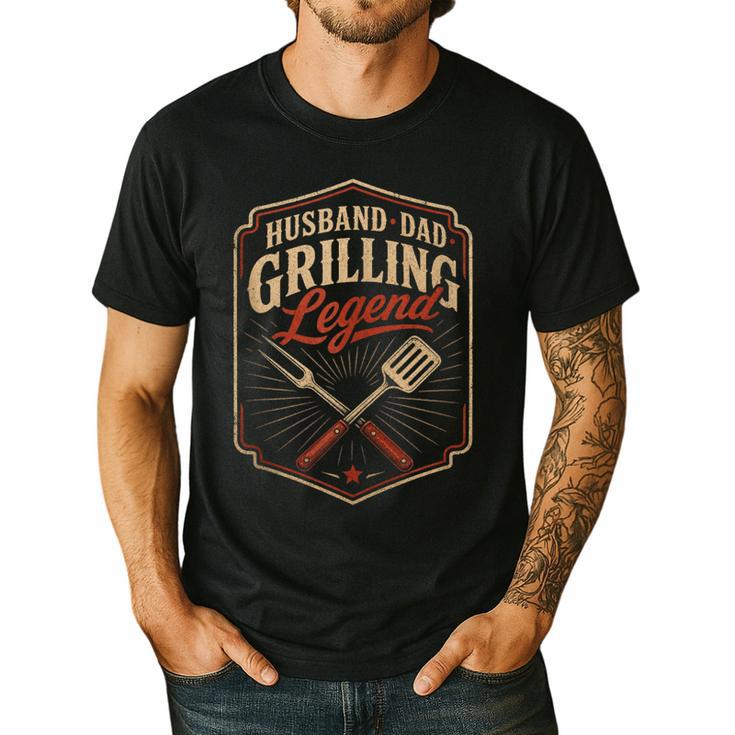 BBQ Dad Husband Dad Grilling Legend Men's Casual T-Shirt