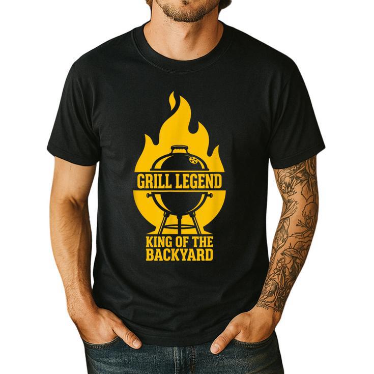 Grill Legend King Of The Backyard BBQ Dad Humor Chef Men's Casual T-Shirt