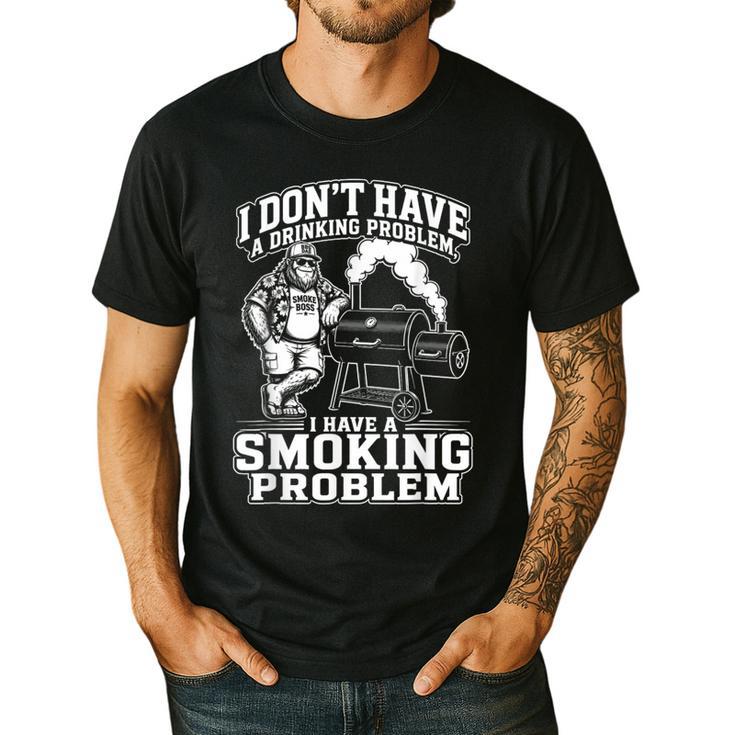 I'm Just A Drinker With A Smoking Problem Grilling BBQ Dad Men's Casual T-Shirt
