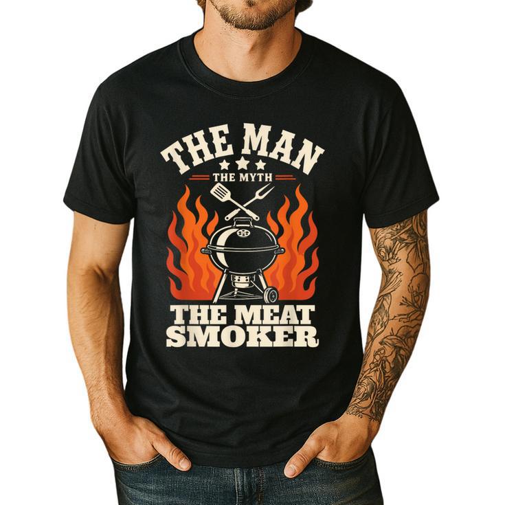Man Myth Meat Smoker Legend BBQ Dad Men's Casual T-Shirt