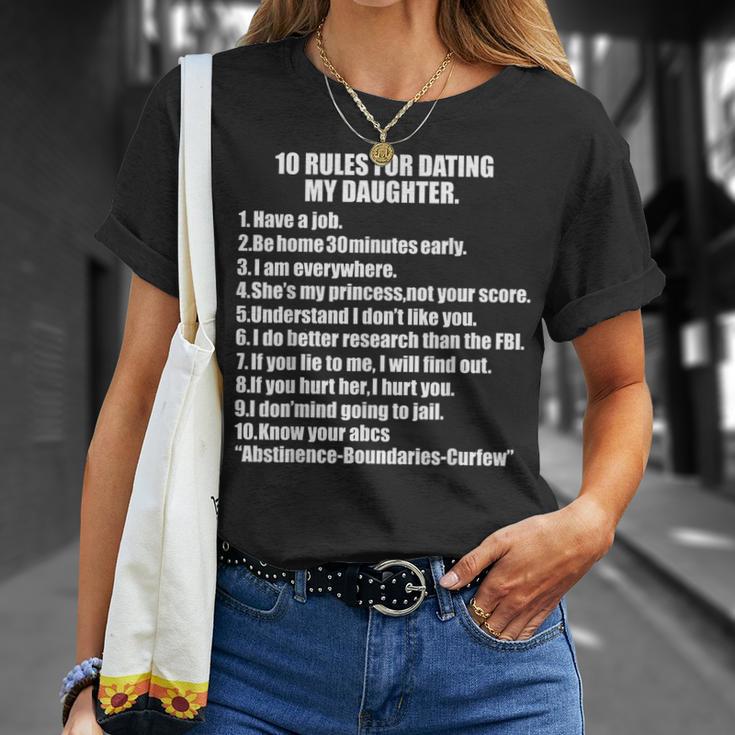 10 Rules Dating My Daughter 過保護 お父さん 保護 Tシャツ 彼女への贈り物