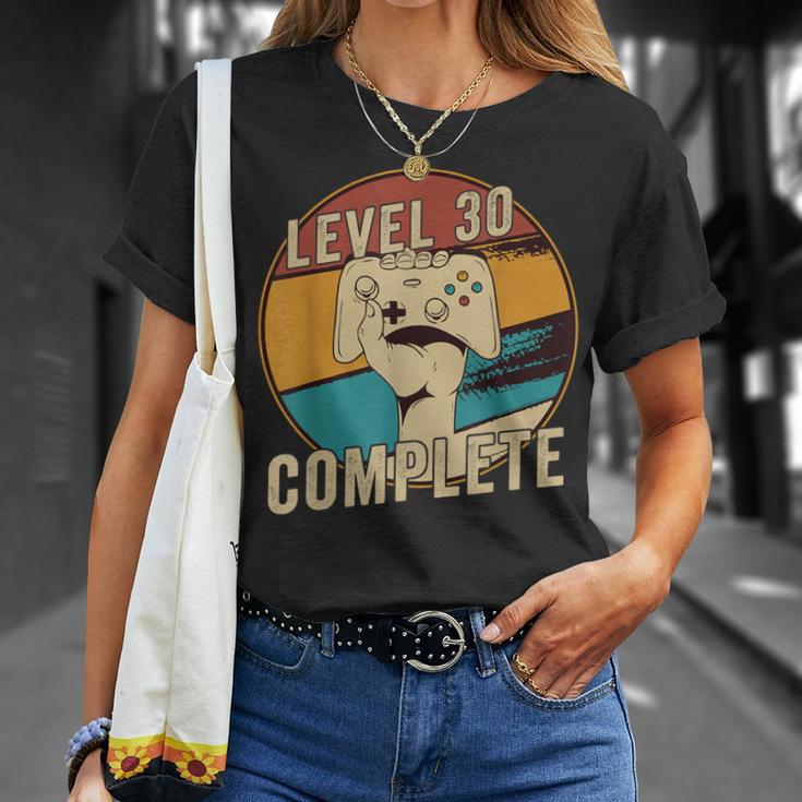 30歳の誕生日プレゼント 男性 女性 レトロゲーマー レベル30 コンプリート Tシャツ 彼女への贈り物