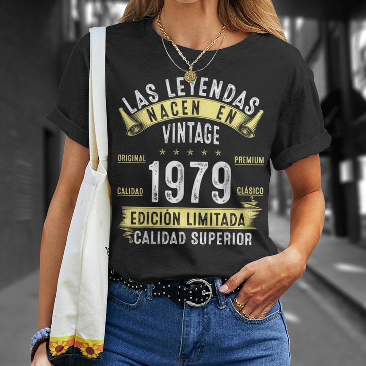 46 Años Cumpleaños Hombre Las Leyendas Nacen Enintage 1979 Camiseta unisex Regalos para ella