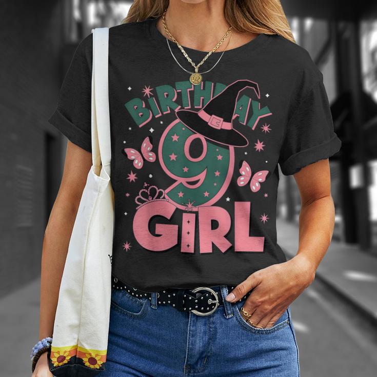 9歳の誕生日 魔女 ピンクとグリーン 9歳の誕生日 女の子 Tシャツ 彼女への贈り物