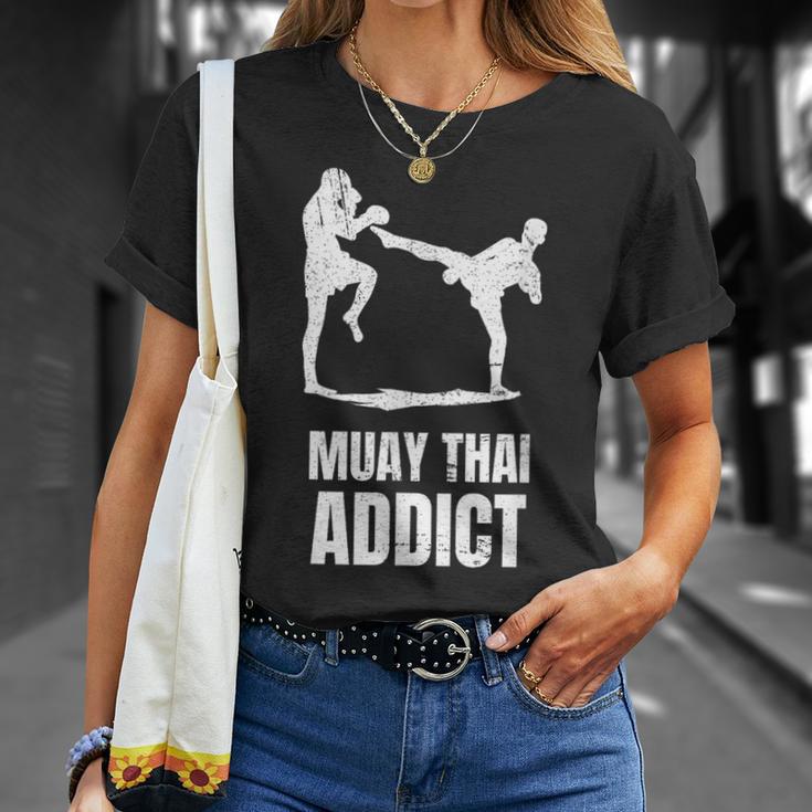 Addicted To Muay Thai Graphic Shirt T-Shirt Gifts for Her Addicted To Muay Thai Graphic Shirt T-Shirt Gifts for Her