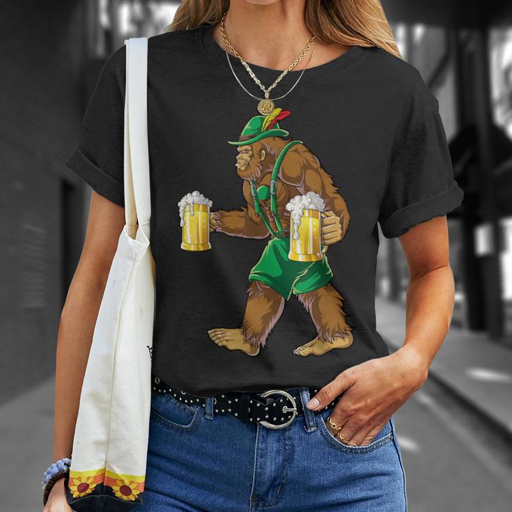 Bigfoot LederhosenOktoberfest Taza De Cerveza Para Hombre Camiseta unisex Regalos para ella