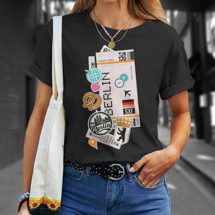 Billete De Avión De Berlín Aire Pass Avión Alemania Amante De Losiajes Camiseta unisex Regalos para ella