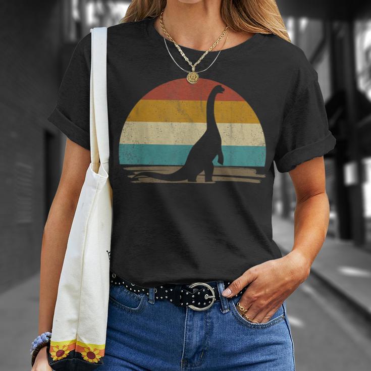 Brachiosaurus Dinosaurier Deko Retrointage Für Dino Fans T-Shirt Geschenke für Sie