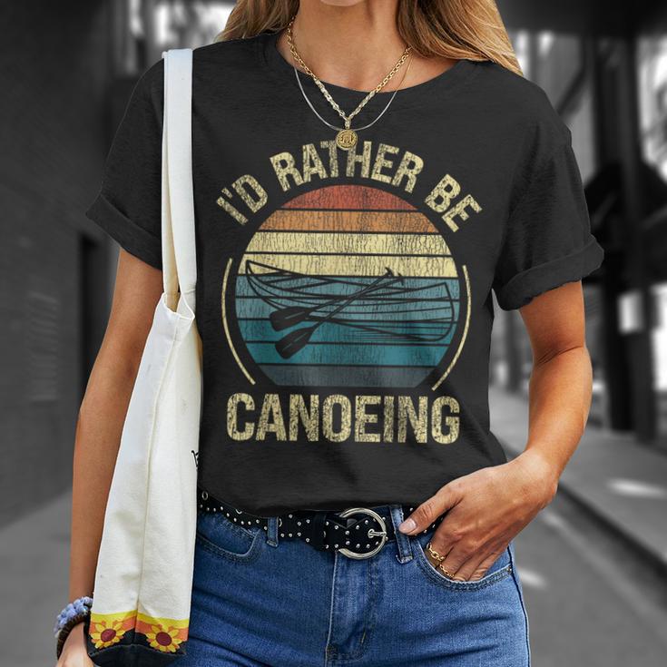 Canoe Canoeing Retro Vintage I'D Rather Be Canoeing T-Shirt Gifts for Her Canoe Canoeing Retro Vintage I'D Rather Be Canoeing T-Shirt Gifts for Her