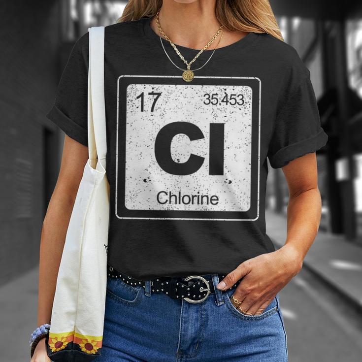 Chlorine Periodic Table Symbol Chemistry Swimming Dive T-Shirt Gifts for Her