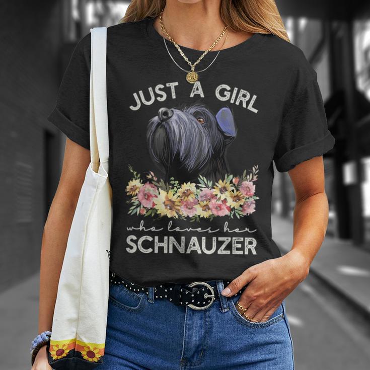 Chnauzer Regala A Una Chica Que Amauchnauzer In Mangas Camiseta unisex Regalos para ella