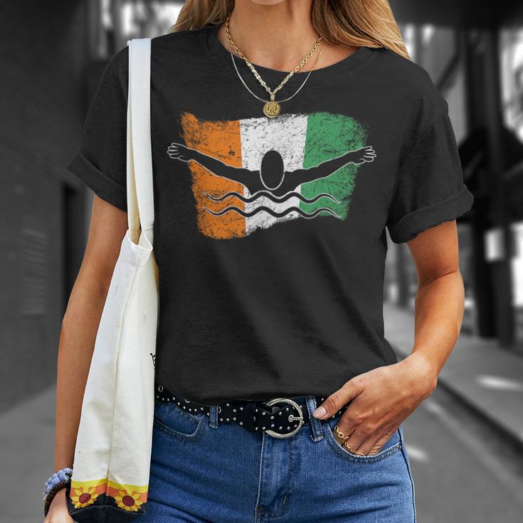 Cool Ireland Flag Vintage Irish Flag Swimmer Fly Swimming T-Shirt Gifts for Her Cool Ireland Flag Vintage Irish Flag Swimmer Fly Swimming T-Shirt Gifts for Her