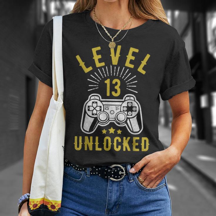 Cumpleaños 13 Años Nivel 13 Aniversario Desbloqueado 13 Boda Camiseta unisex Regalos para ella