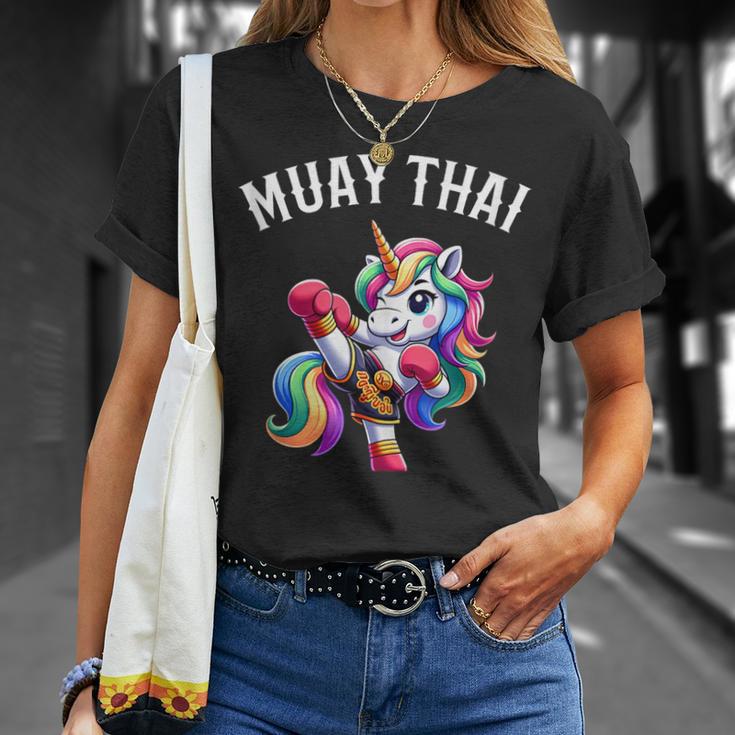 Cute Muay Thai Unicorn T-Shirt Gifts for Her