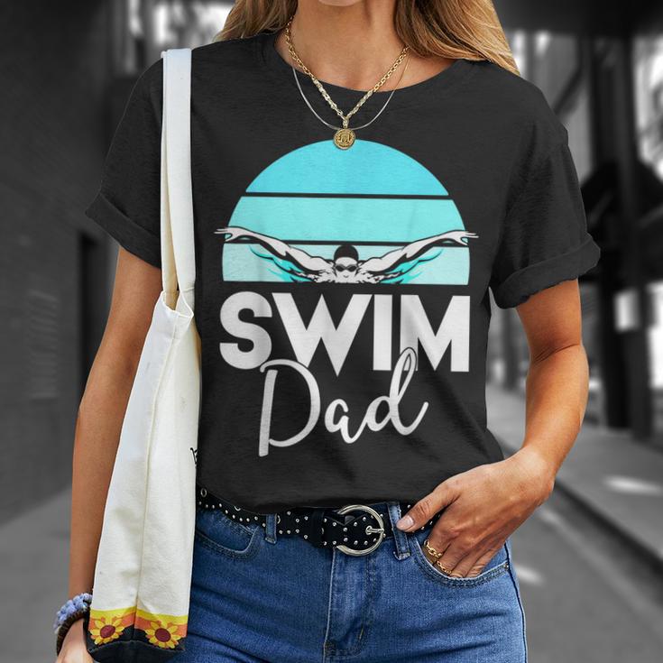 Dad Father School Swimming Meet Swimmer Swimmer T-Shirt Gifts for Her
