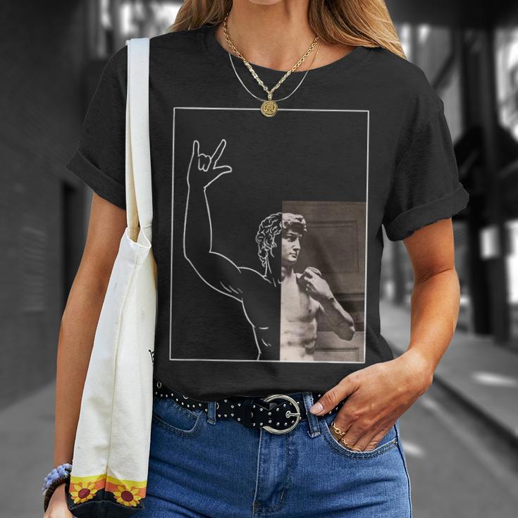 David Estatua Miguel Ángel Arte Artsy Arte Clásico Historia Camiseta unisex Regalos para ella