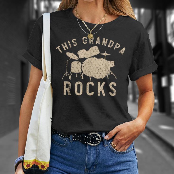 Dieser Opa Rockt Trommzeuger Drummer Musik Drum Kit T-Shirt Gifts for Her