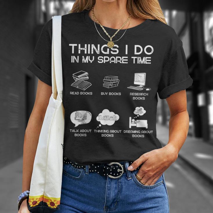 Dinge Die Ich In Meiner Freizeit Mache Und Bücher Für Bücherliebhaber Lese T-Shirt Geschenke für Sie