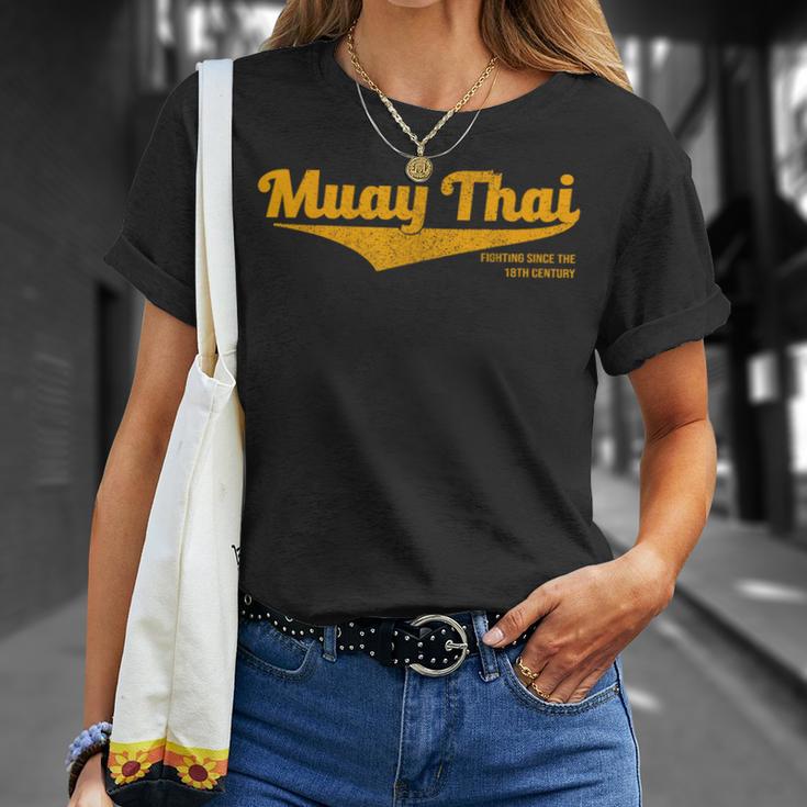 Distressed Muay Thai Kickboxing MMA BJJ Thailand T-Shirt T-Shirt Gifts for Her