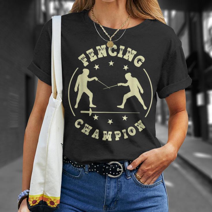 Esgrima Camisa Deable Espada Diseño Deportivo Para Esgrima Camiseta unisex Regalos para ella