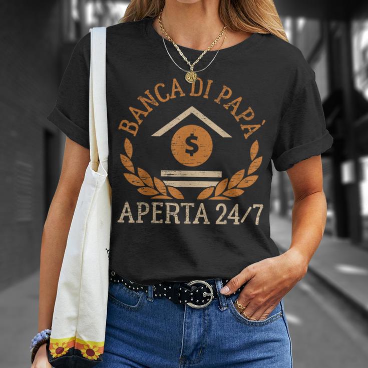 Festa Del Papà Banca Di Papà Aperta 24 7 Maglietta Regalos para ella