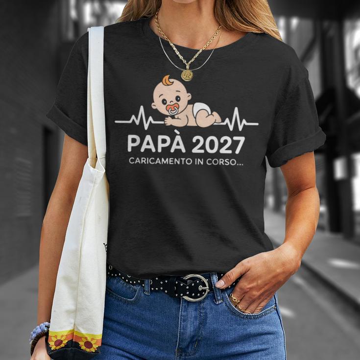 Futuro Papà 2027 Loading Regali Divertente Per Papa Padre Maglietta Regalos para ella