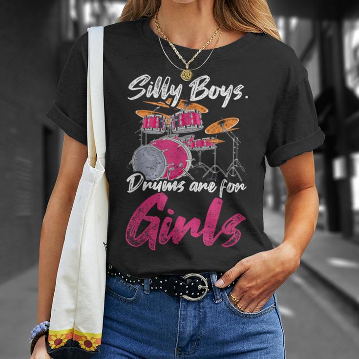 Girls Boys Kids Drummer Drum Kit T-Shirt Gifts for Her