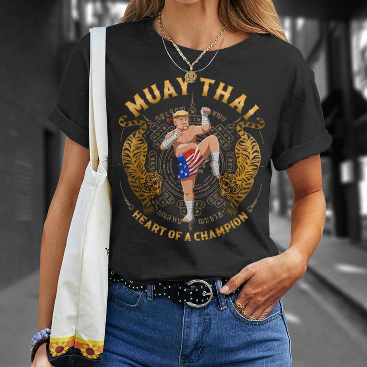 Heart Of a Champion Kickboxing And Muay Thai Trump T-Shirt Gifts for Her