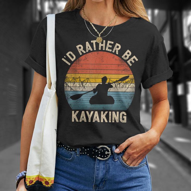 I'D Rather Be Kayaking Canoe Boating Vintage Kayak T-Shirt Gifts for Her I'D Rather Be Kayaking Canoe Boating Vintage Kayak T-Shirt Gifts for Her