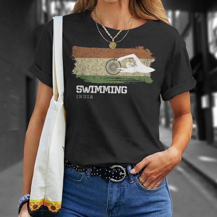 India Swimming Swimmer Water Sports Swimming T-Shirt Gifts for Her India Swimming Swimmer Water Sports Swimming T-Shirt Gifts for Her