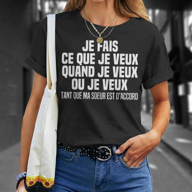 Je Fais Ce Que Jeeux Quand Jeeux Ou Jeeuxoeur Frère T-Shirt Cadeaux pour elle