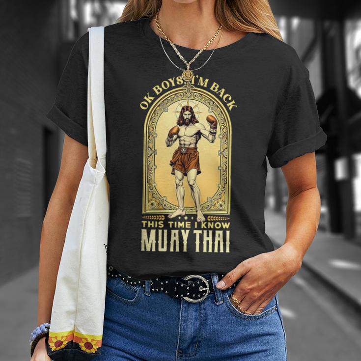 Jesus Knows Muay Thai Boxing Kickboxing MMA T-Shirt Gifts for Her Jesus Knows Muay Thai Boxing Kickboxing MMA T-Shirt Gifts for Her
