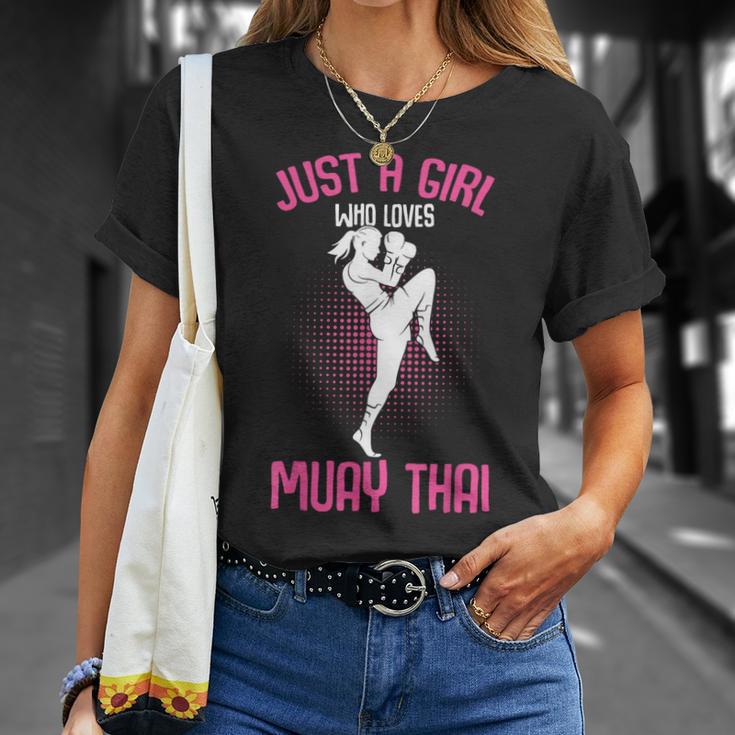 Just a Girl Who Loves Muay Thai Kids Girls T-Shirt Gifts for Her