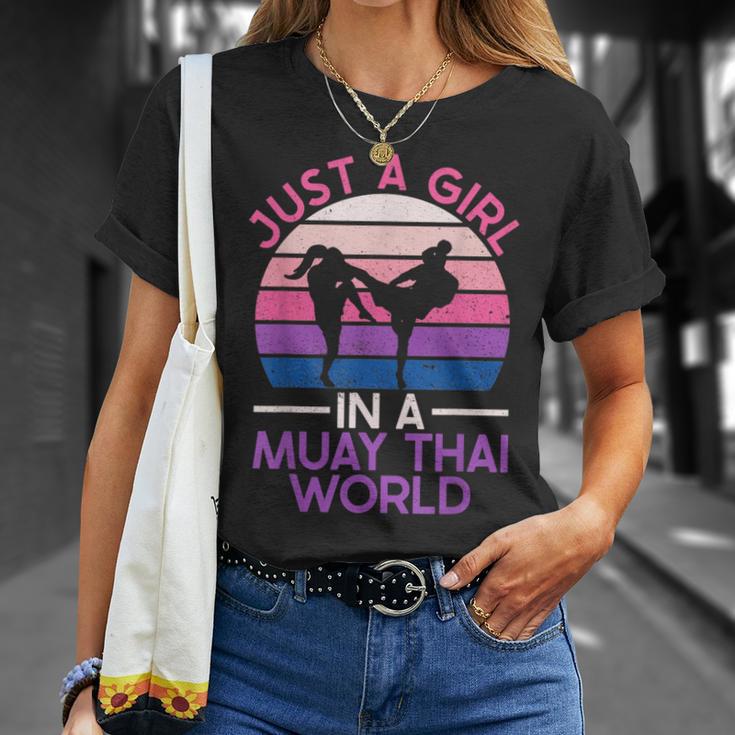 Just A Girl In A Muay Thai World Muay Thai Boxing T-Shirt Gifts for Her