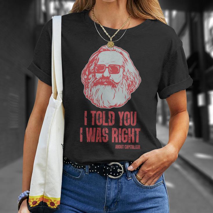 Karl Marx Marxismo Comunismoocialismo Filosofía Cuello Camiseta unisex Regalos para ella
