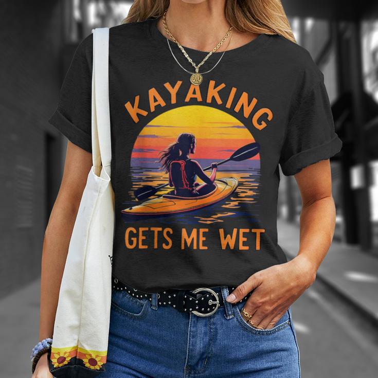 Kayaking Gets Me Wet Kayak Paddling Canoe Adult Joke Sleeveless T-Shirt Gifts for Her
